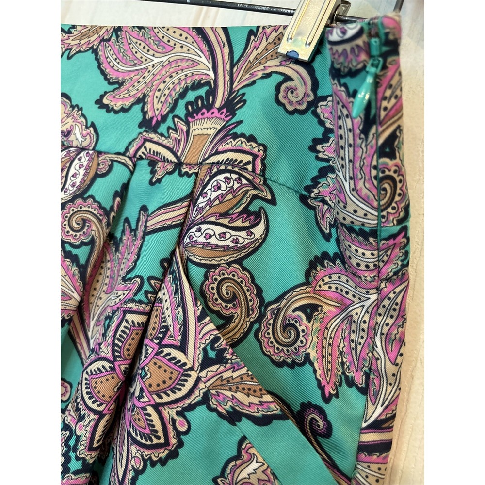 Loft Side Zip Polyester Colorful Women's Summer Vacation Shorts Green Size 8 - Picture 6 of 10